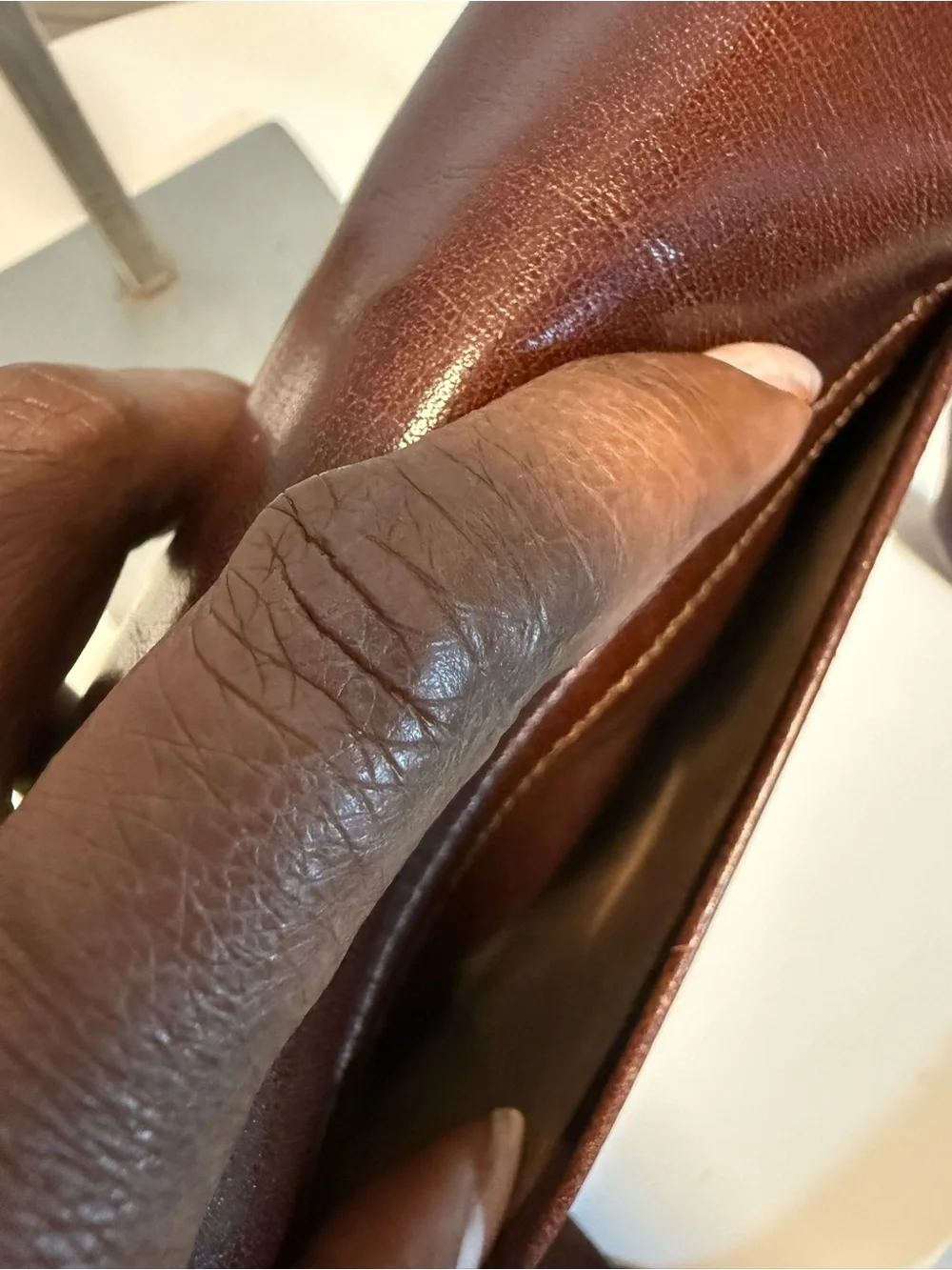 Vintage Brahmin Dark Brown Leather Crossbody Bag - Picture 9 of 15
